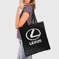 Сумка-шопер Lexus с потертостями на темном фоне, цвет: 3D-принт — фото 2