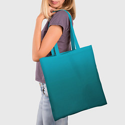 Сумка-шопер Градиент бирюзовый, цвет: 3D-принт — фото 2