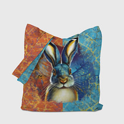 Сумка-шопер Огненный новогодний кролик, цвет: 3D-принт