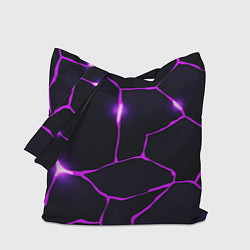 Сумка-шоппер Фиолетовые неоновые трещины