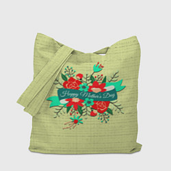 Сумка-шопер Happy Mothers Day - букет, цвет: 3D-принт