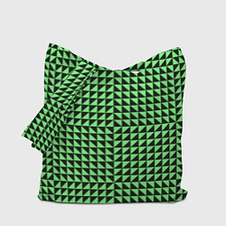 Сумка-шопер Чёрно-зелёная оптическая иллюзия, цвет: 3D-принт