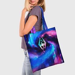 Сумка-шопер Skyrim неоновый космос, цвет: 3D-принт — фото 2