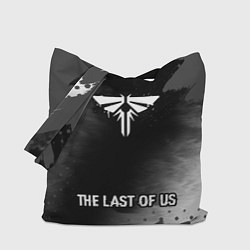 Сумка-шопер The Last Of Us glitch на темном фоне: символ, надп, цвет: 3D-принт