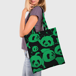 Сумка-шопер Panda green pattern, цвет: 3D-принт — фото 2