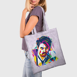 Сумка-шопер Геометрический портрет Джонни Деппа, цвет: 3D-принт — фото 2