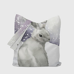 Сумка-шопер Милый кролик на снегу, цвет: 3D-принт