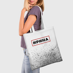Сумка-шопер Ирина - в красной рамке на светлом, цвет: 3D-принт — фото 2