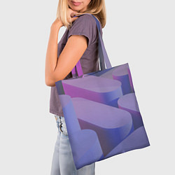 Сумка-шопер Абстрактные фиолетовые прямоугольники со скругленн, цвет: 3D-принт — фото 2