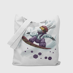 Сумка-шопер Кролик Сноубордист, цвет: 3D-принт