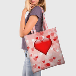 Сумка-шопер Огромное сердце, цвет: 3D-принт — фото 2