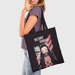 Сумка-шопер Клинок, рассекающий демонов - персонаж Незуко Кама, цвет: 3D-принт — фото 2
