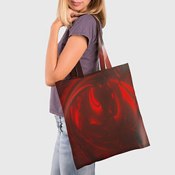 Сумка-шопер Темно красные волны, цвет: 3D-принт — фото 2