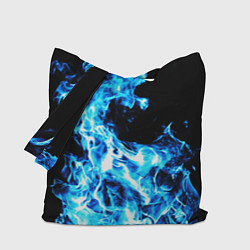 Сумка-шоппер Красивый неоновый синий огонь