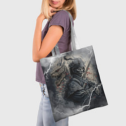 Сумка-шопер Дракон и самурай, цвет: 3D-принт — фото 2