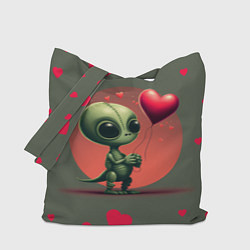 Сумка-шопер Влюбленный инопланетянин, цвет: 3D-принт
