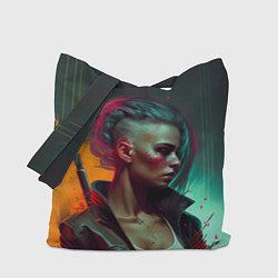 Сумка-шопер Cyberpunk girl art, цвет: 3D-принт