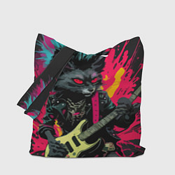 Сумка-шопер Rocker Cat on a dark background - C-Cats collectio, цвет: 3D-принт