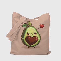Сумка-шопер Влюбленная авокадо - парные, цвет: 3D-принт