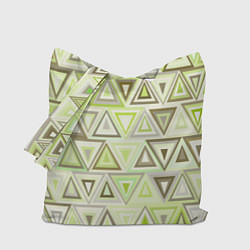 Сумка-шоппер Геометрический светло-зелёный паттерн из треугольн
