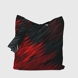Сумка-шопер Черно-Красная штриховка, цвет: 3D-принт