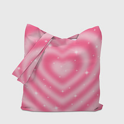 Сумка-шопер Pink y2k hearts, цвет: 3D-принт
