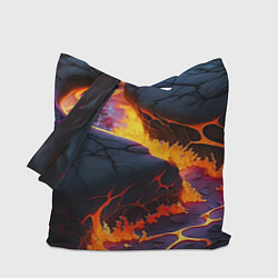 Сумка-шопер Оранжевая лава, цвет: 3D-принт