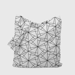 Сумка-шоппер Чёрно-белый геометрический треугольный узор