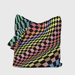 Сумка-шопер Colorful avant-garde chess pattern - fashion, цвет: 3D-принт