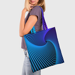 Сумка-шопер Неоновая спираль - мода, цвет: 3D-принт — фото 2