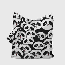 Сумка-шопер Весёлые панды, цвет: 3D-принт