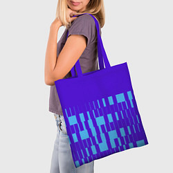 Сумка-шопер Паттерн в стиле модерн синий яркий, цвет: 3D-принт — фото 2