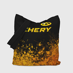 Сумка-шопер Chery - gold gradient: символ сверху, цвет: 3D-принт