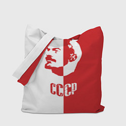 Сумка-шопер Красно белый Ленин, цвет: 3D-принт