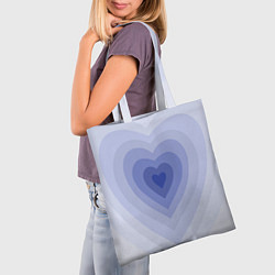 Сумка-шопер Голубое сердце градиент, цвет: 3D-принт — фото 2