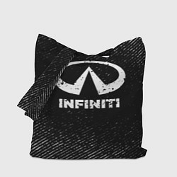 Сумка-шопер Infiniti с потертостями на темном фоне, цвет: 3D-принт