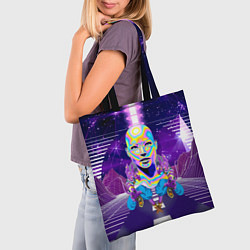 Сумка-шопер Goddess with two Beerus - vaporwave, цвет: 3D-принт — фото 2