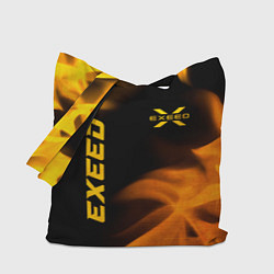 Сумка-шопер Exeed - gold gradient: надпись, символ, цвет: 3D-принт