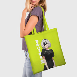 Сумка-шопер YoRHa 2-gou B-gata, цвет: 3D-принт — фото 2