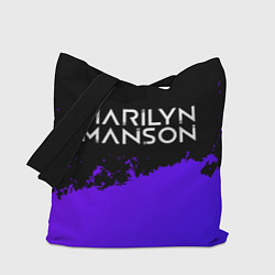 Сумка-шопер Marilyn Manson purple grunge, цвет: 3D-принт