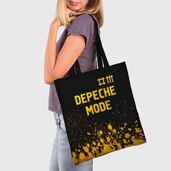 Сумка-шопер Depeche Mode - gold gradient: символ сверху, цвет: 3D-принт — фото 2