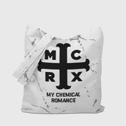Сумка-шопер My Chemical Romance glitch на светлом фоне, цвет: 3D-принт