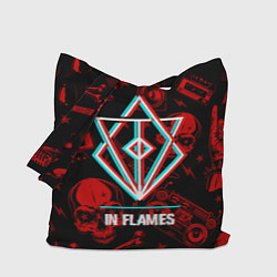 Сумка-шопер In Flames rock glitch, цвет: 3D-принт