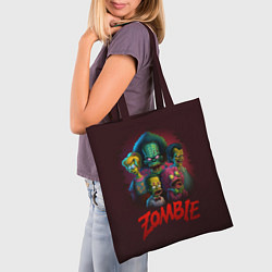 Сумка-шопер Симпсоны зомби, цвет: 3D-принт — фото 2