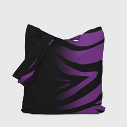 Сумка-шопер Фиолетовый с черными полосками зебры, цвет: 3D-принт