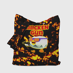 Сумка-шоппер Chicken Gun на фоне огня