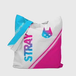 Сумка-шопер Stray neon gradient style: надпись, символ, цвет: 3D-принт
