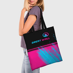 Сумка-шопер Great Wall - neon gradient: символ сверху, цвет: 3D-принт — фото 2