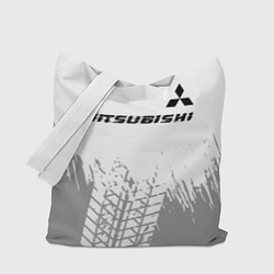 Сумка-шопер Mitsubishi speed на светлом фоне со следами шин: с, цвет: 3D-принт
