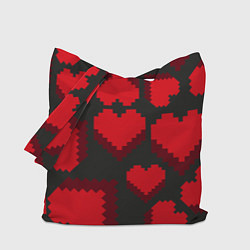 Сумка-шоппер Pixel hearts